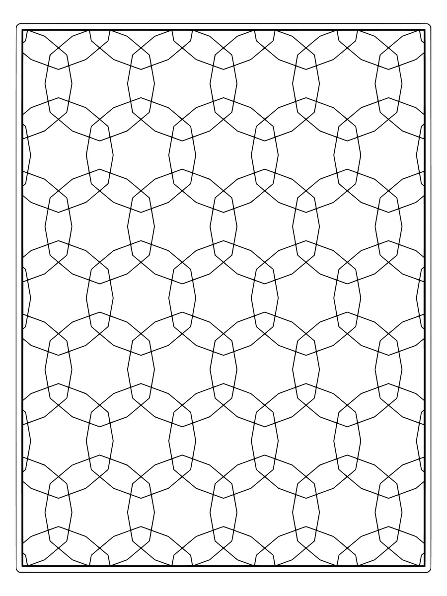 Kagome star tessellation with interlocking stars II, a medium-detail coloring page to print or color online